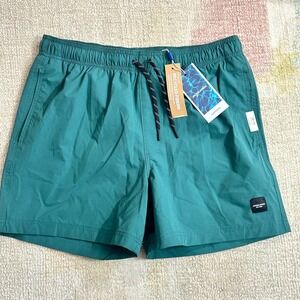 Jack Jones Mallard Green Solid Swim Shorts Men's Size M Comfort Stretch